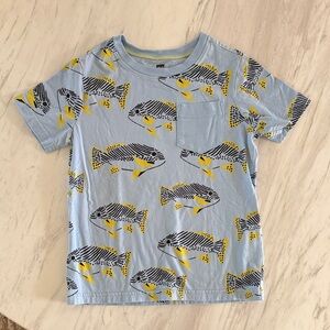 Tea Collection Kids Blue Fish Print T-Shirt, size 6
